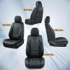 image:imageCoverado Car Seat Covers Full Set 5 Piece Car Seat Protector with Removable Headrest Nappa Leather Breathable Front Rear Seat Cushion Side All Wrapped Universal Fit Truck Most Cars PurpleLumbarBlackBlue