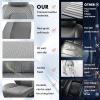 image:imageCoverado Car Seat Covers Full Set 5 Piece Car Seat Protector with Removable Headrest Nappa Leather Breathable Front Rear Seat Cushion Side All Wrapped Universal Fit Truck Most Cars PurpleNappaGray