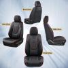 image:imageCoverado Car Seat Covers Full Set 5 Piece Car Seat Protector with Removable Headrest Nappa Leather Breathable Front Rear Seat Cushion Side All Wrapped Universal Fit Truck Most Cars PurpleLumbarBlackRed