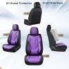 image:imageCoverado Car Seat Covers Full Set 5 Piece Car Seat Protector with Removable Headrest Nappa Leather Breathable Front Rear Seat Cushion Side All Wrapped Universal Fit Truck Most Cars PurpleLumbarPurple