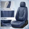 image:imageCoverado Car Seat Covers Full Set 5 Piece Car Seat Protector with Removable Headrest Nappa Leather Breathable Front Rear Seat Cushion Side All Wrapped Universal Fit Truck Most Cars PurpleLumbarBlue