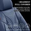 image:imageCoverado Car Seat Covers Full Set 5 Piece Car Seat Protector with Removable Headrest Nappa Leather Breathable Front Rear Seat Cushion Side All Wrapped Universal Fit Truck Most Cars PurpleLumbarBlue