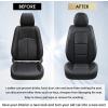 image:imageCoverado Car Seat Covers Full Set 5 Piece Car Seat Protector with Removable Headrest Nappa Leather Breathable Front Rear Seat Cushion Side All Wrapped Universal Fit Truck Most Cars PurpleNappaBlack