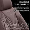 image:imageCoverado Car Seat Covers Full Set 5 Piece Car Seat Protector with Removable Headrest Nappa Leather Breathable Front Rear Seat Cushion Side All Wrapped Universal Fit Truck Most Cars PurpleLumbarBrown