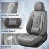 image:imageCoverado Car Seat Covers Full Set 5 Piece Car Seat Protector with Removable Headrest Nappa Leather Breathable Front Rear Seat Cushion Side All Wrapped Universal Fit Truck Most Cars PurpleLumbarGray