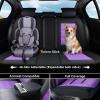 image:imageCoverado Car Seat Covers Full Set 5 Piece Car Seat Protector with Removable Headrest Nappa Leather Breathable Front Rear Seat Cushion Side All Wrapped Universal Fit Truck Most Cars PurpleNappaPurple