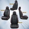 image:imageCoverado Car Seat Covers Full Set 5 Piece Car Seat Protector with Removable Headrest Nappa Leather Breathable Front Rear Seat Cushion Side All Wrapped Universal Fit Truck Most Cars PurpleNappaBlackRed