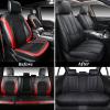 image:imageCoverado Car Seat Covers Full Set 5 Piece Car Seat Protector with Removable Headrest Nappa Leather Breathable Front Rear Seat Cushion Side All Wrapped Universal Fit Truck Most Cars PurpleNappaBlack