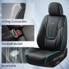 image:imageCoverado Car Seat Covers Full Set 5 Piece Car Seat Protector with Removable Headrest Nappa Leather Breathable Front Rear Seat Cushion Side All Wrapped Universal Fit Truck Most Cars PurpleLumbarBlackBlue