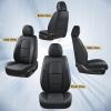 image:imageCoverado Car Seat Covers Full Set 5 Piece Car Seat Protector with Removable Headrest Nappa Leather Breathable Front Rear Seat Cushion Side All Wrapped Universal Fit Truck Most Cars PurpleNappaBlack