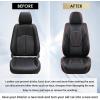 image:imageCoverado Car Seat Covers Full Set 5 Piece Car Seat Protector with Removable Headrest Nappa Leather Breathable Front Rear Seat Cushion Side All Wrapped Universal Fit Truck Most Cars PurpleLumbarBlackRed