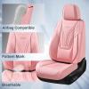 image:imageCoverado Car Seat Covers Full Set 5 Piece Car Seat Protector with Removable Headrest Nappa Leather Breathable Front Rear Seat Cushion Side All Wrapped Universal Fit Truck Most Cars PurpleLumbarPink