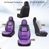 image:imageCoverado Car Seat Covers Full Set 5 Piece Car Seat Protector with Removable Headrest Nappa Leather Breathable Front Rear Seat Cushion Side All Wrapped Universal Fit Truck Most Cars PurpleNappaPurple