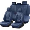 image:imageCoverado Car Seat Covers Full Set 5 Piece Car Seat Protector with Removable Headrest Nappa Leather Breathable Front Rear Seat Cushion Side All Wrapped Universal Fit Truck Most Cars PurpleLumbarBlue