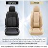 image:imageCoverado Car Seat Covers Full Set 5 Piece Car Seat Protector with Removable Headrest Nappa Leather Breathable Front Rear Seat Cushion Side All Wrapped Universal Fit Truck Most Cars PurpleLumbarBeige