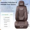 image:imageCoverado Car Seat Covers Full Set 5 Piece Car Seat Protector with Removable Headrest Nappa Leather Breathable Front Rear Seat Cushion Side All Wrapped Universal Fit Truck Most Cars PurpleLumbarBrown