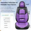 image:imageCoverado Car Seat Covers Full Set 5 Piece Car Seat Protector with Removable Headrest Nappa Leather Breathable Front Rear Seat Cushion Side All Wrapped Universal Fit Truck Most Cars PurpleNappaPurple