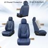 image:imageCoverado Car Seat Covers Full Set 5 Piece Car Seat Protector with Removable Headrest Nappa Leather Breathable Front Rear Seat Cushion Side All Wrapped Universal Fit Truck Most Cars PurpleLumbarBlue