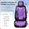 image:imageCoverado Car Seat Covers Full Set 5 Piece Car Seat Protector with Removable Headrest Nappa Leather Breathable Front Rear Seat Cushion Side All Wrapped Universal Fit Truck Most Cars PurpleLumbarPurple