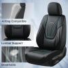image:imageCoverado Car Seat Covers Full Set 5 Piece Car Seat Protector with Removable Headrest Nappa Leather Breathable Front Rear Seat Cushion Side All Wrapped Universal Fit Truck Most Cars PurpleLumbarBlackBlue