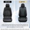 image:imageCoverado Car Seat Covers Full Set 5 Piece Car Seat Protector with Removable Headrest Nappa Leather Breathable Front Rear Seat Cushion Side All Wrapped Universal Fit Truck Most Cars PurpleLumbarBlackBlue