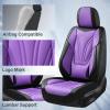 image:imageCoverado Car Seat Covers Full Set 5 Piece Car Seat Protector with Removable Headrest Nappa Leather Breathable Front Rear Seat Cushion Side All Wrapped Universal Fit Truck Most Cars PurpleLumbarPurple