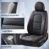 image:imageCoverado Car Seat Covers Full Set 5 Piece Car Seat Protector with Removable Headrest Nappa Leather Breathable Front Rear Seat Cushion Side All Wrapped Universal Fit Truck Most Cars PurpleNappaBlackRed