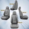 image:imageCoverado Car Seat Covers Full Set 5 Piece Car Seat Protector with Removable Headrest Nappa Leather Breathable Front Rear Seat Cushion Side All Wrapped Universal Fit Truck Most Cars PurpleLumbarGray