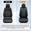 image:imageCoverado Car Seat Covers Full Set 5 Piece Car Seat Protector with Removable Headrest Nappa Leather Breathable Front Rear Seat Cushion Side All Wrapped Universal Fit Truck Most Cars PurpleLumbarBlackBlue