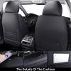 image:imageCoverado Car Seat Covers Full Set 5 Piece Car Seat Protector with Removable Headrest Nappa Leather Breathable Front Rear Seat Cushion Side All Wrapped Universal Fit Truck Most Cars PurpleNappaBlack