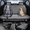 image:imageCoverado Car Seat Covers Full Set 5 Piece Car Seat Protector with Removable Headrest Nappa Leather Breathable Front Rear Seat Cushion Side All Wrapped Universal Fit Truck Most Cars PurpleLumbarGray