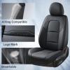 image:imageCoverado Car Seat Covers Full Set 5 Piece Car Seat Protector with Removable Headrest Nappa Leather Breathable Front Rear Seat Cushion Side All Wrapped Universal Fit Truck Most Cars PurpleNappaBlack
