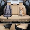 image:imageCoverado Car Seat Covers Full Set 5 Piece Car Seat Protector with Removable Headrest Nappa Leather Breathable Front Rear Seat Cushion Side All Wrapped Universal Fit Truck Most Cars PurpleLumbarBeige