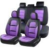 image:imageCoverado Car Seat Covers Full Set 5 Piece Car Seat Protector with Removable Headrest Nappa Leather Breathable Front Rear Seat Cushion Side All Wrapped Universal Fit Truck Most Cars PurpleNappaPurple