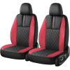 image:imageCoverado Car Seat Covers Full Set Automotive Leather Seat Covers for CarUniversal Fit Front Back Seat Cover NonSlip Waterproof Breathable Car Seat ProtectorBlackRed