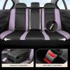 image:imageCoverado Car Seat Covers Full Set Automotive Leather Seat Covers for CarUniversal Fit Front Back Seat Cover NonSlip Waterproof Breathable Car Seat ProtectorBlackPurple