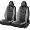 image:imageCoverado Car Seat Covers Full Set Automotive Leather Seat Covers for CarUniversal Fit Front Back Seat Cover NonSlip Waterproof Breathable Car Seat ProtectorBlackGray