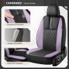 image:imageCoverado Car Seat Covers Full Set Automotive Leather Seat Covers for CarUniversal Fit Front Back Seat Cover NonSlip Waterproof Breathable Car Seat ProtectorBlackPurple