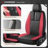 image:imageCoverado Car Seat Covers Full Set Automotive Leather Seat Covers for CarUniversal Fit Front Back Seat Cover NonSlip Waterproof Breathable Car Seat ProtectorBlackRed