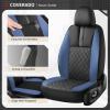 image:imageCoverado Car Seat Covers Full Set Automotive Leather Seat Covers for CarUniversal Fit Front Back Seat Cover NonSlip Waterproof Breathable Car Seat ProtectorBlackBlue