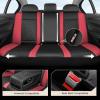 image:imageCoverado Car Seat Covers Full Set Automotive Leather Seat Covers for CarUniversal Fit Front Back Seat Cover NonSlip Waterproof Breathable Car Seat ProtectorBlackRed