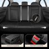 image:imageCoverado Car Seat Covers Full Set Automotive Leather Seat Covers for CarUniversal Fit Front Back Seat Cover NonSlip Waterproof Breathable Car Seat ProtectorBlack