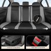 image:imageCoverado Car Seat Covers Full Set Automotive Leather Seat Covers for CarUniversal Fit Front Back Seat Cover NonSlip Waterproof Breathable Car Seat ProtectorBlackGray