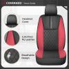 image:imageCoverado Car Seat Covers Full Set Automotive Leather Seat Covers for CarUniversal Fit Front Back Seat Cover NonSlip Waterproof Breathable Car Seat ProtectorBlackRed