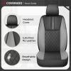 image:imageCoverado Car Seat Covers Full Set Automotive Leather Seat Covers for CarUniversal Fit Front Back Seat Cover NonSlip Waterproof Breathable Car Seat ProtectorBlackGray