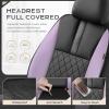 image:imageCoverado Car Seat Covers Full Set Automotive Leather Seat Covers for CarUniversal Fit Front Back Seat Cover NonSlip Waterproof Breathable Car Seat ProtectorBlackPurple