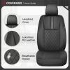image:imageCoverado Car Seat Covers Full Set Automotive Leather Seat Covers for CarUniversal Fit Front Back Seat Cover NonSlip Waterproof Breathable Car Seat ProtectorBlack