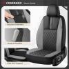 image:imageCoverado Car Seat Covers Full Set Automotive Leather Seat Covers for CarUniversal Fit Front Back Seat Cover NonSlip Waterproof Breathable Car Seat ProtectorBlackGray