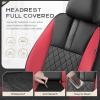 image:imageCoverado Car Seat Covers Full Set Automotive Leather Seat Covers for CarUniversal Fit Front Back Seat Cover NonSlip Waterproof Breathable Car Seat ProtectorBlackRed