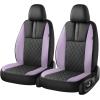 image:imageCoverado Car Seat Covers Full Set Automotive Leather Seat Covers for CarUniversal Fit Front Back Seat Cover NonSlip Waterproof Breathable Car Seat ProtectorBlackPurple